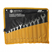 Набор ключей комбинированных 6-22мм планшет 12 предметов (Chrome vanadium) PRO ЭВРИКА